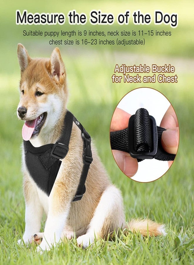 Maxxlite Harness Vest for Puppies Adjustable Soft Nylon Puppy with Hook and Loop Straps (Medium Black) (Harness Length 9 inch) - Image 3